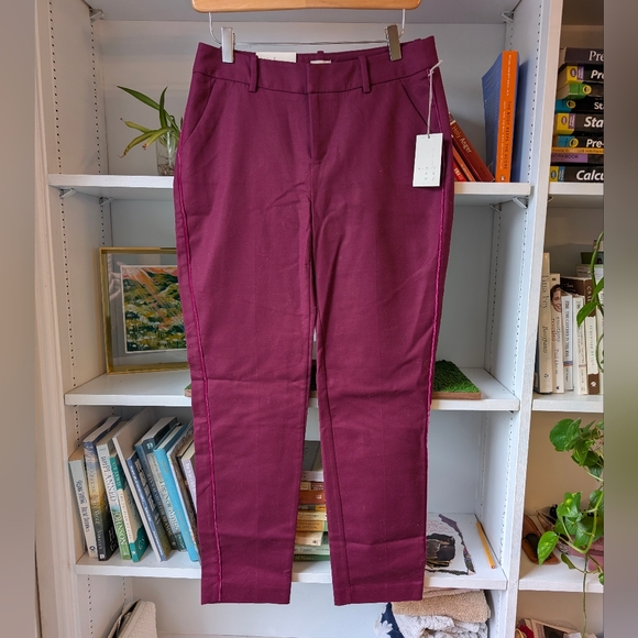 a new day Pants - NWT Women's Pants Strechy Cropped Cigarette Pant Burgundy Size 2 / Small Office